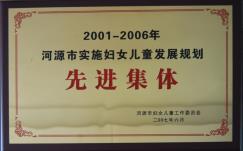 2001-2006年河源市实施妇女儿童发展规划先进集体